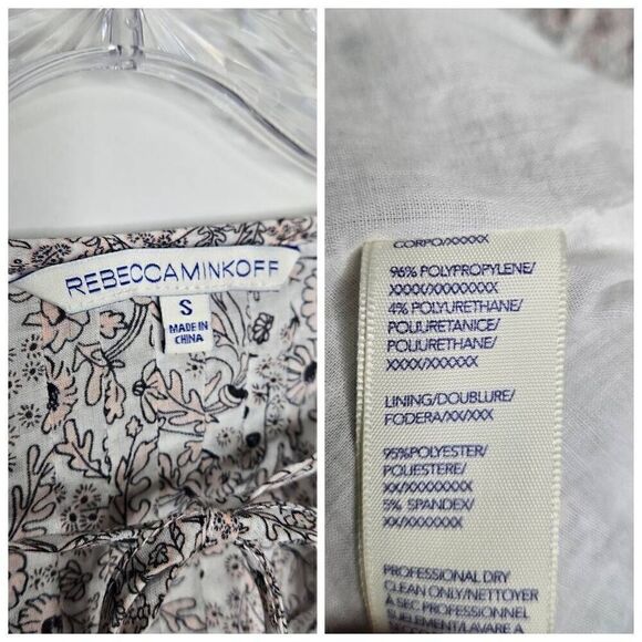 Rebecca Minkoff Floral Pleated Lace Bell Sleeves Mini Dress Size Small - Picture 12 of 12